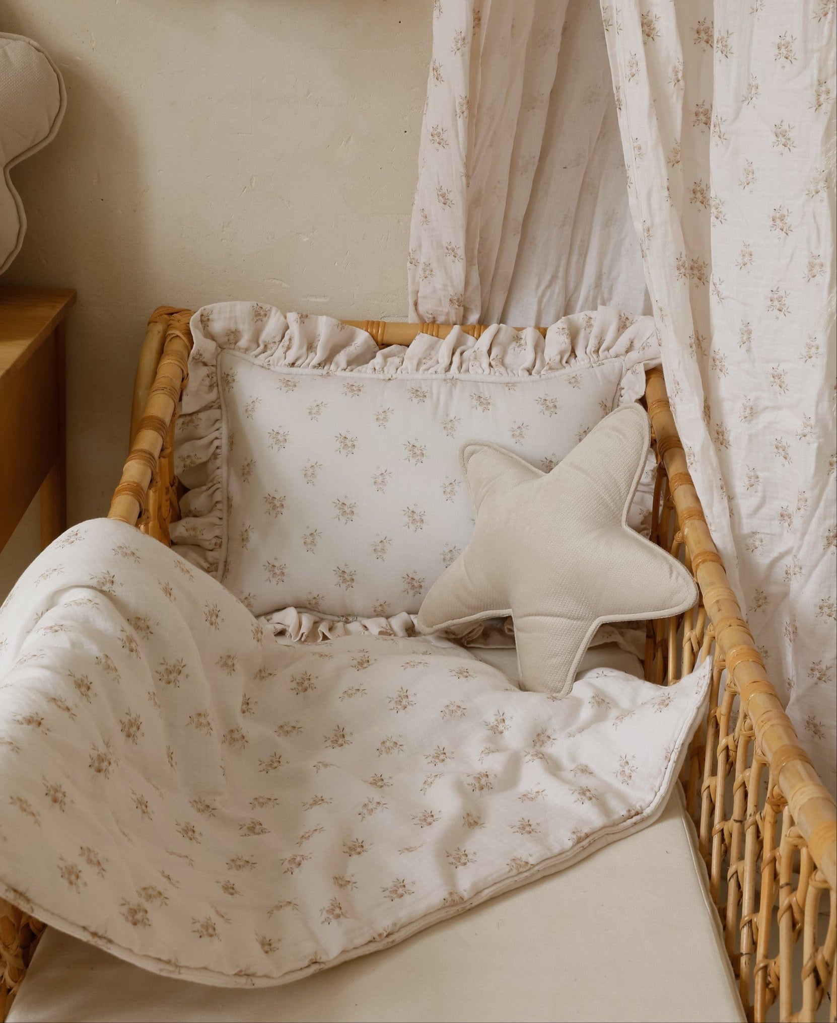 Muslin Baby Blanket + Pillow Set - Boho Flowers