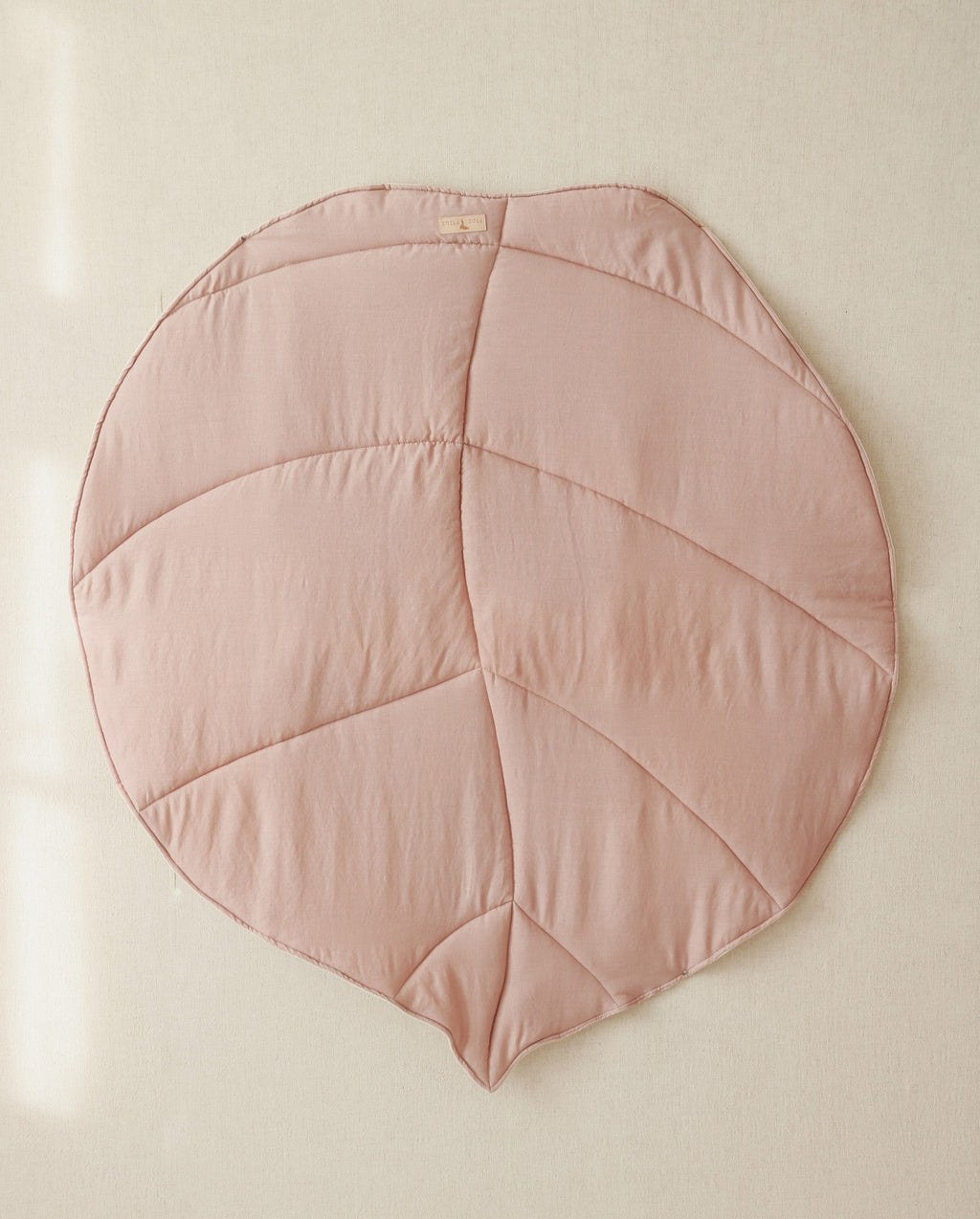 Organic Cotton and Linen Leaf Playmat - Powder Pink