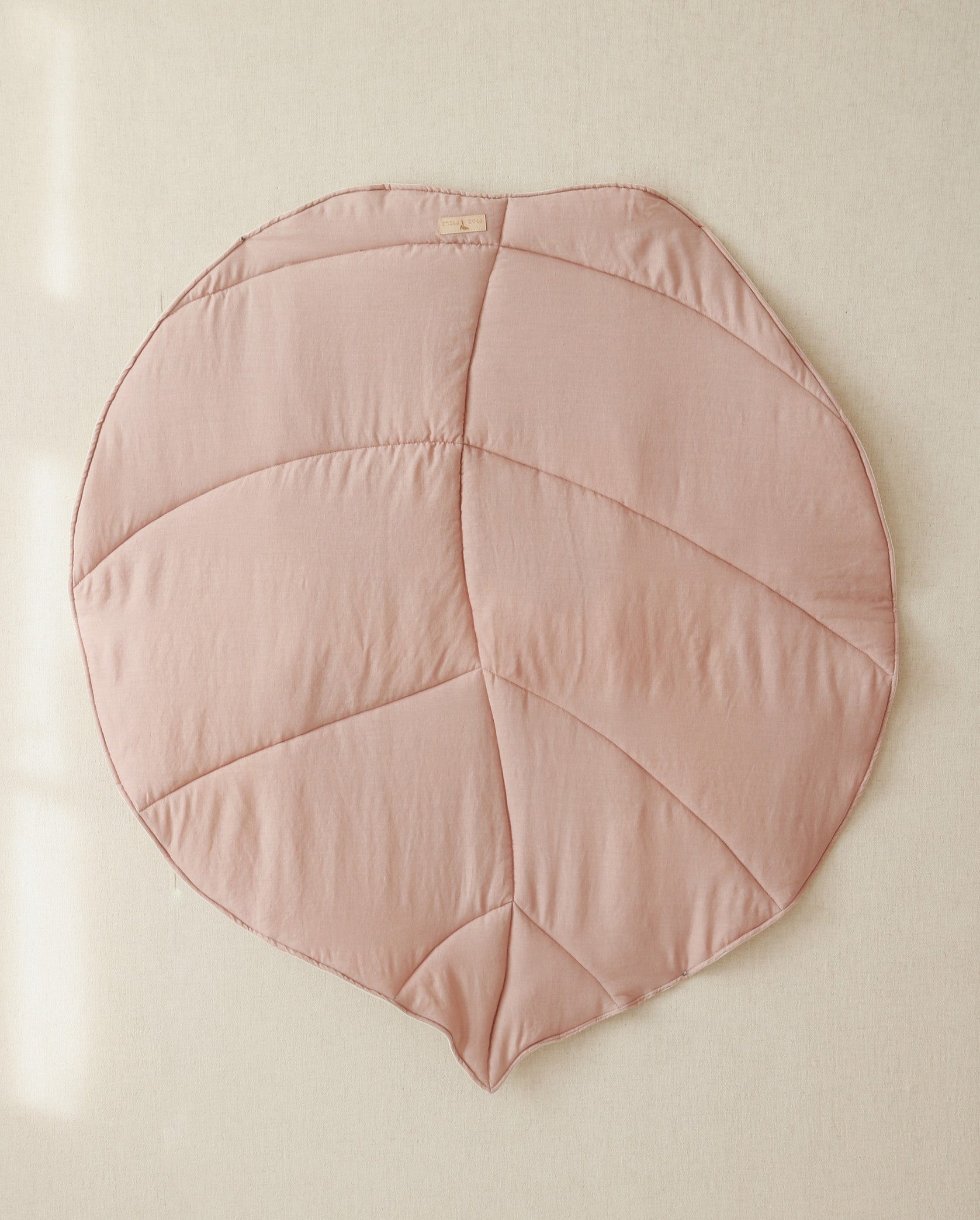 Organic Cotton and Linen Leaf Playmat - Powder Pink