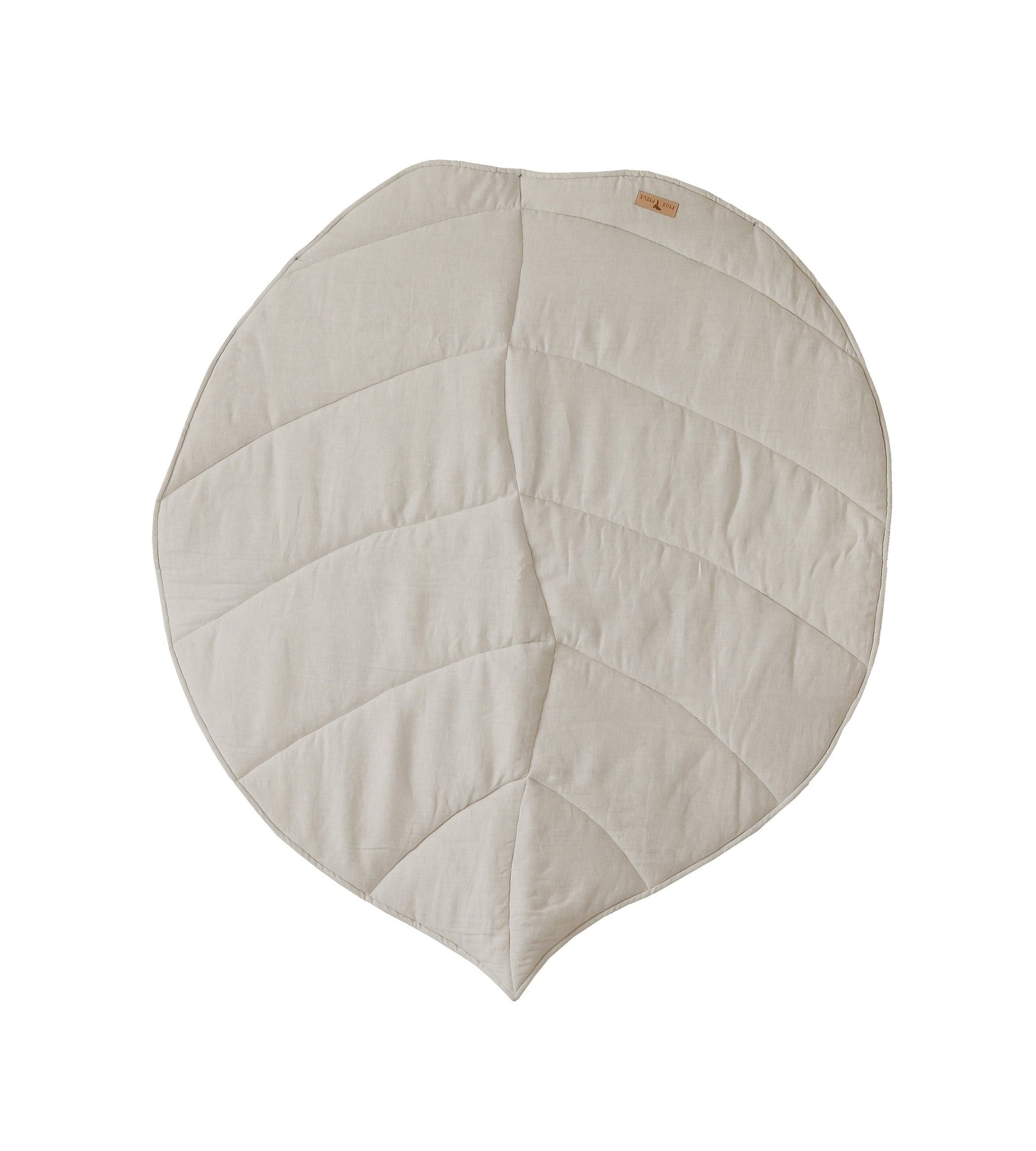 Organic Cotton and Linen Leaf Playmat - Sand