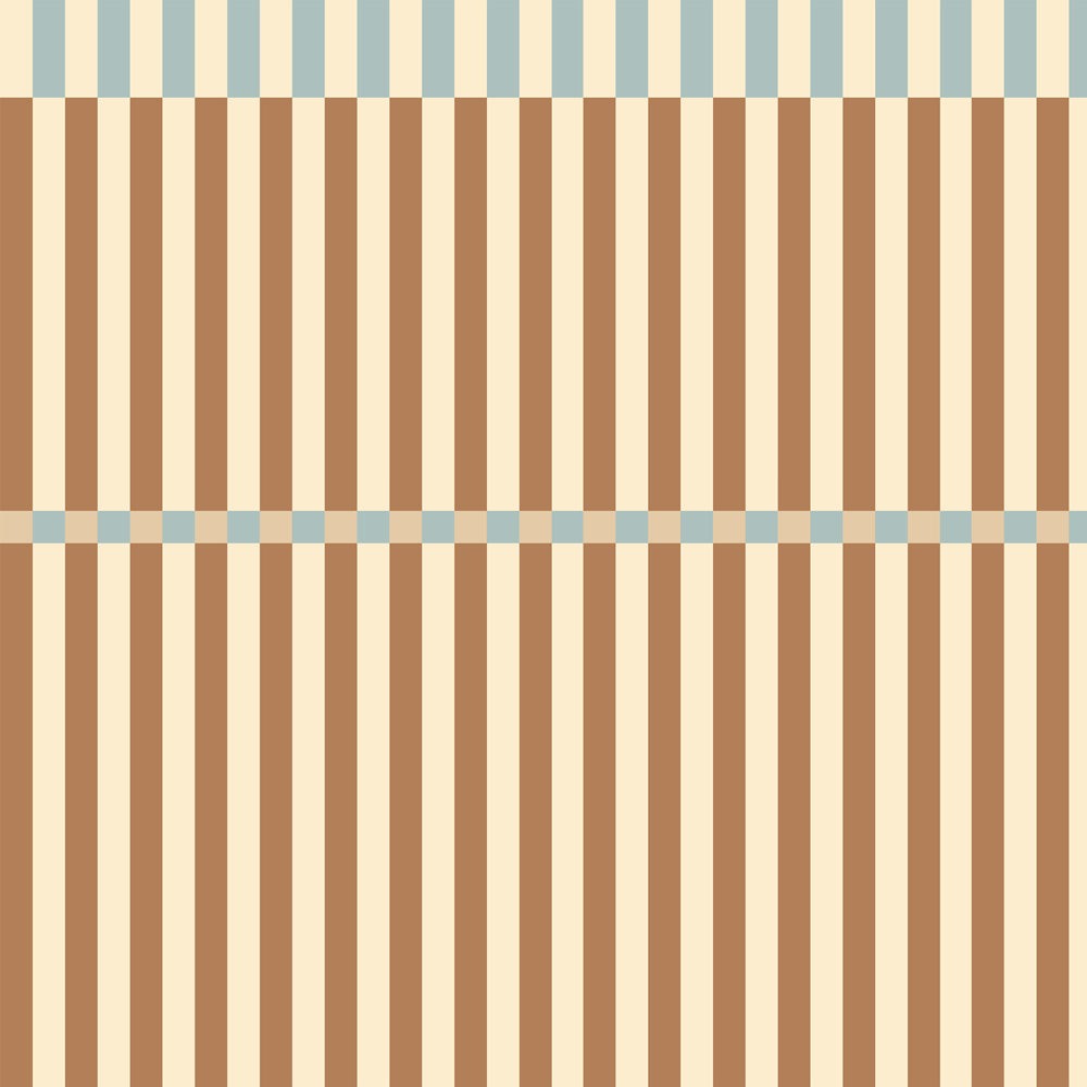 Stripes Nostalgia Brown Blue Wallpaper