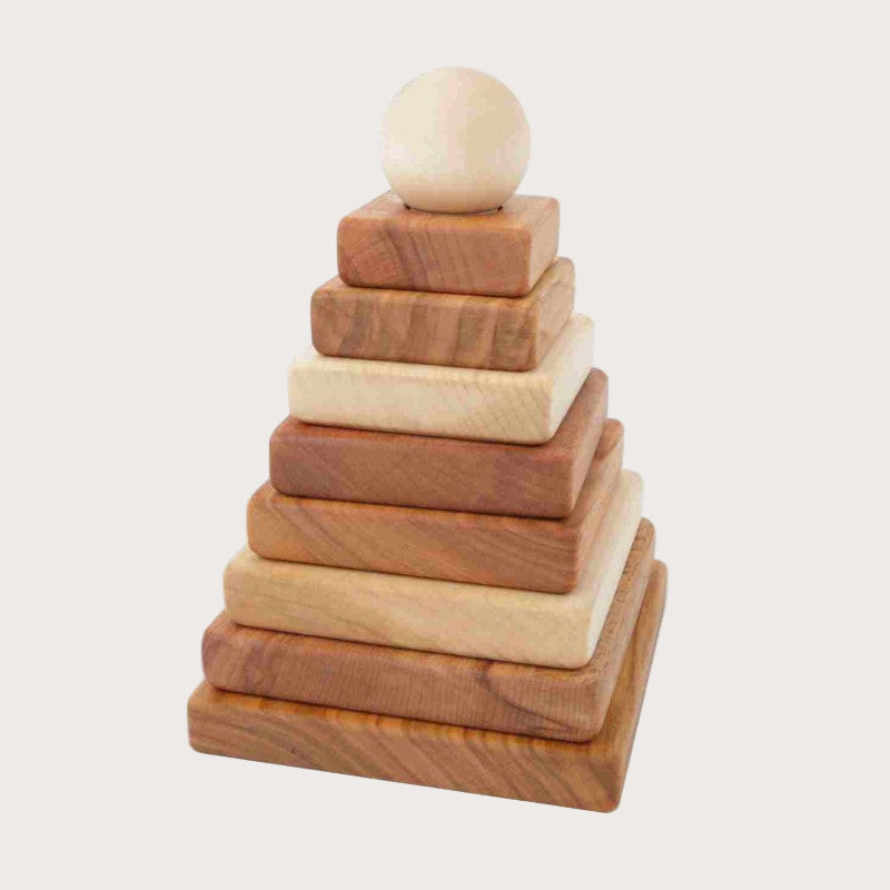Wooden Square Pyramid - Natural